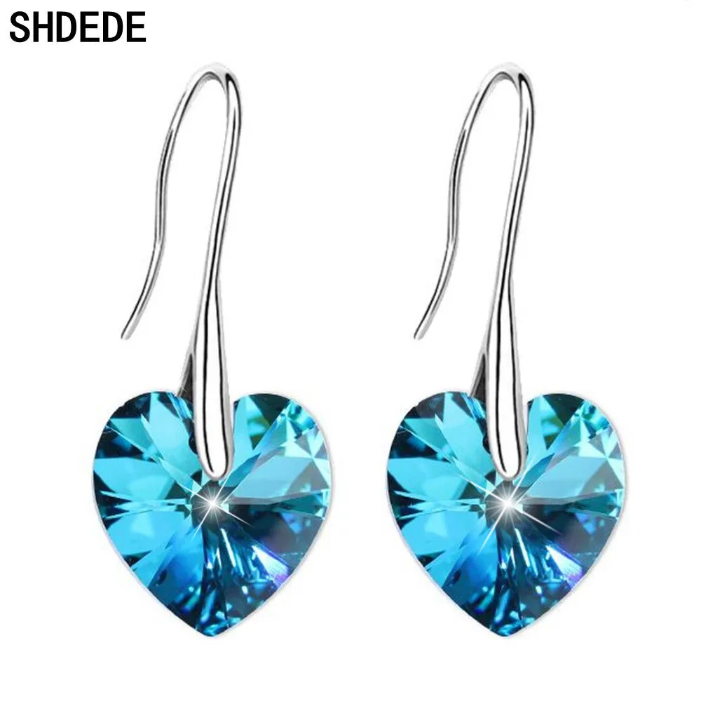 Висячие серьги SHDEDE украшенные кристаллами от Swarovski гипоаллергенные серьги-капли