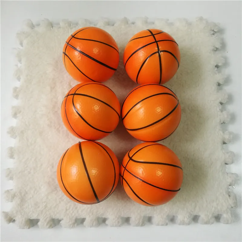 basketball 6,3 см мягкая пена антистресс рельефные шарики для сжимания игрушки футбол, баскетбол, бейсбол, теннис забавные игрушки для детей 6 шт - Цвет: basketball