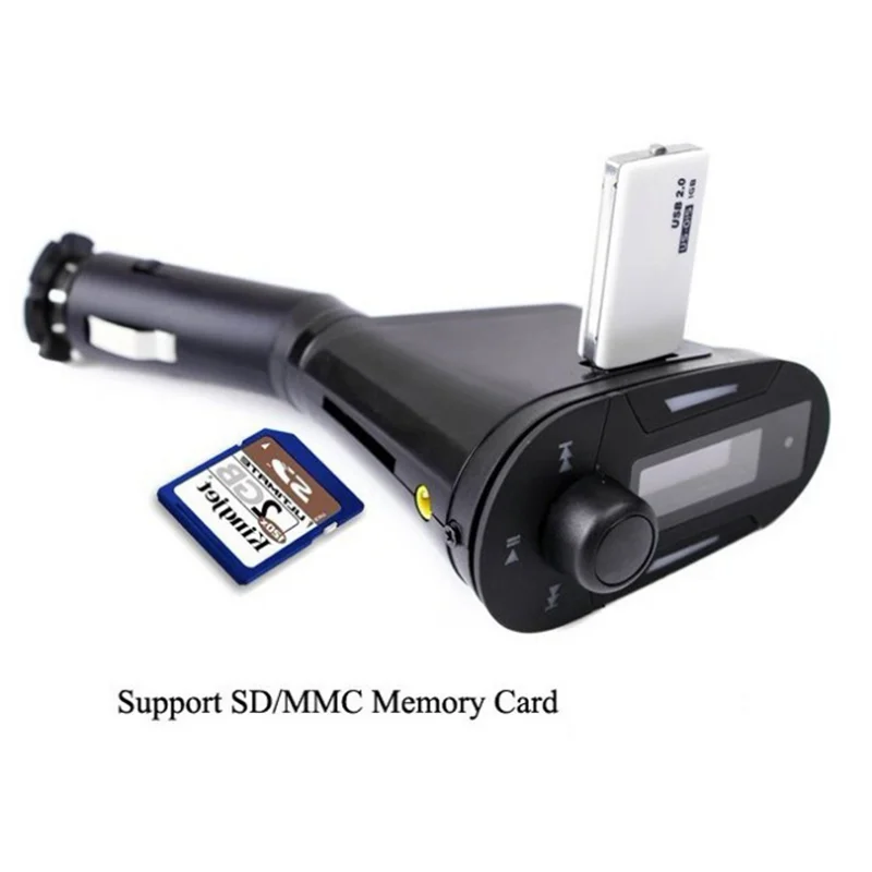 

Transmitter Wireless Radio Adapter Car Kit Music MP3 Player Red Green Light 3.5mm For SD MMC LCD Remote FM Transmit Modulator