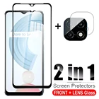 2 в 1 защитное стекло с полным покрытием для Realme C21 чехол из закаленного стекла Oppo Realme C21 C 21 Realmi C21 Защитная пленка для объектива камеры