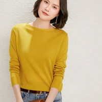 women wool sweater knitted female long sleeve o neck cashmere sweater and pullover female spring autumn slim jumpers