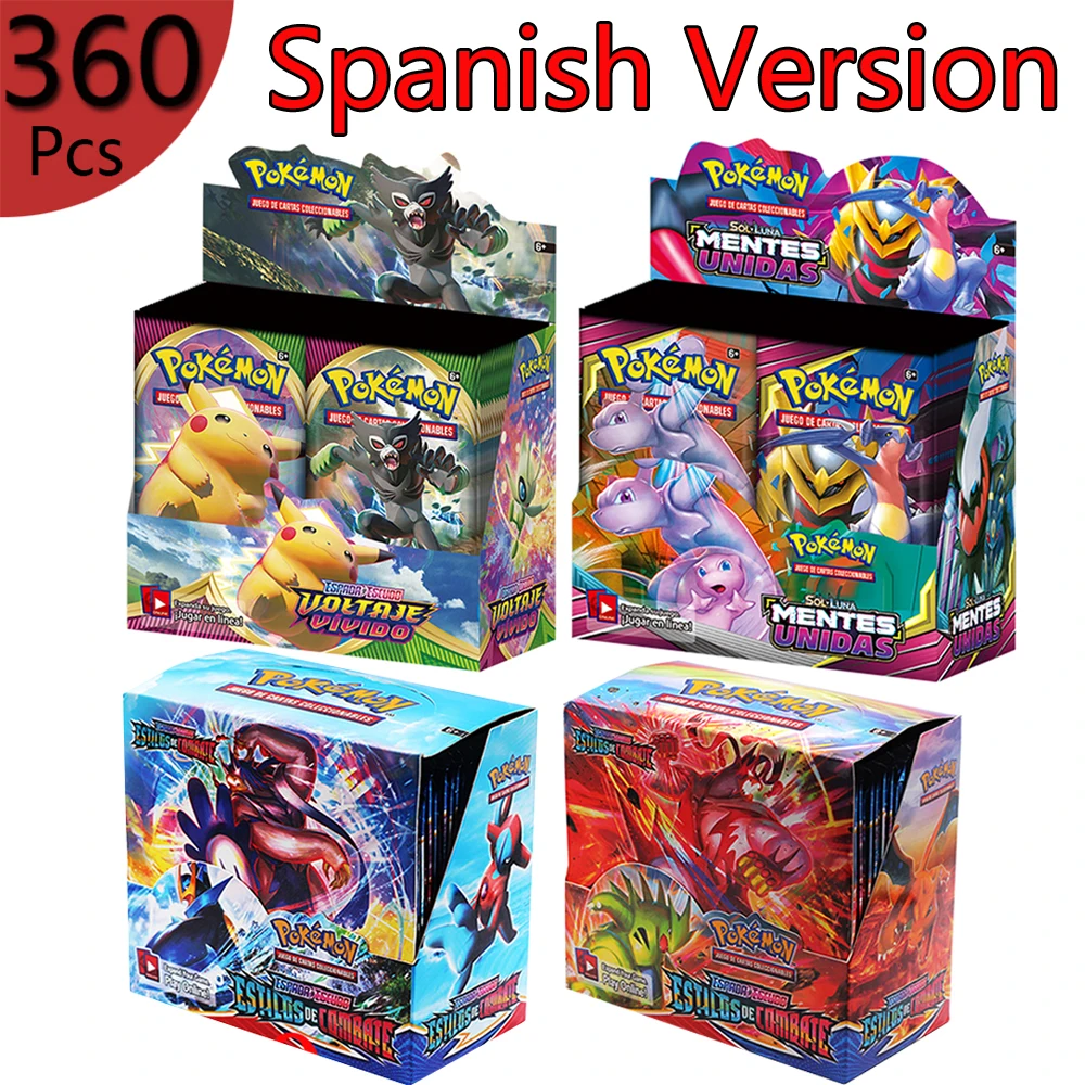 Покемон карточные игрушки испанская торговая карточка игра боевой щит