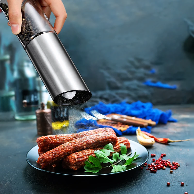 

Automatic Adjustable Electric Pepper Salt Spice Grinder Mill Seasoning Grinding For Cooking USB Rechargeable Mills Kitchen Tools