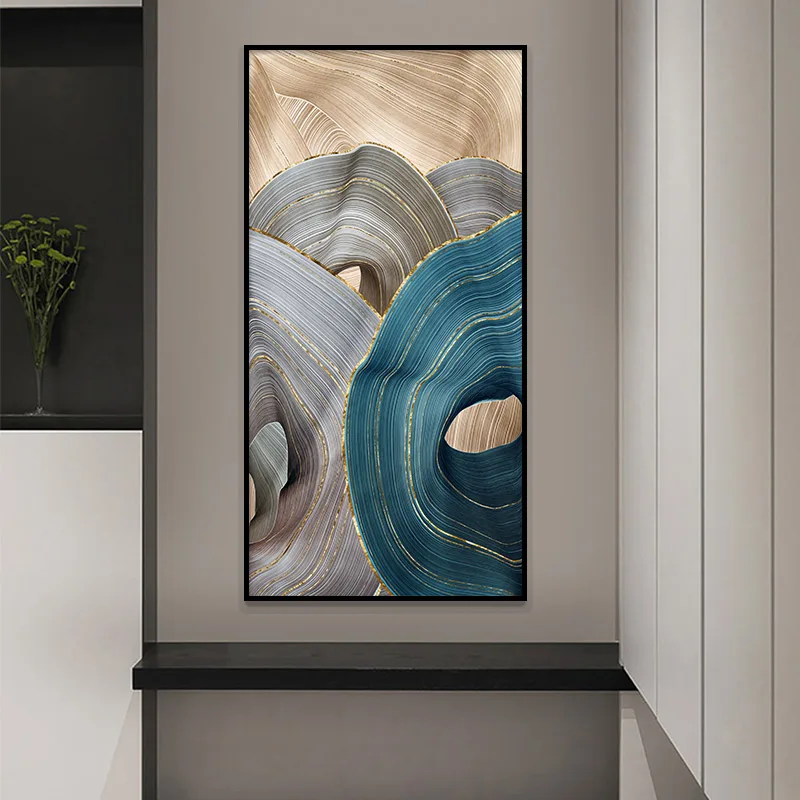 

Nordic Modern Abstract Luxury Ribbon Poster Print Living Room Bedroom Wall Decoration Painting Golden Art Poster Canvas Painting