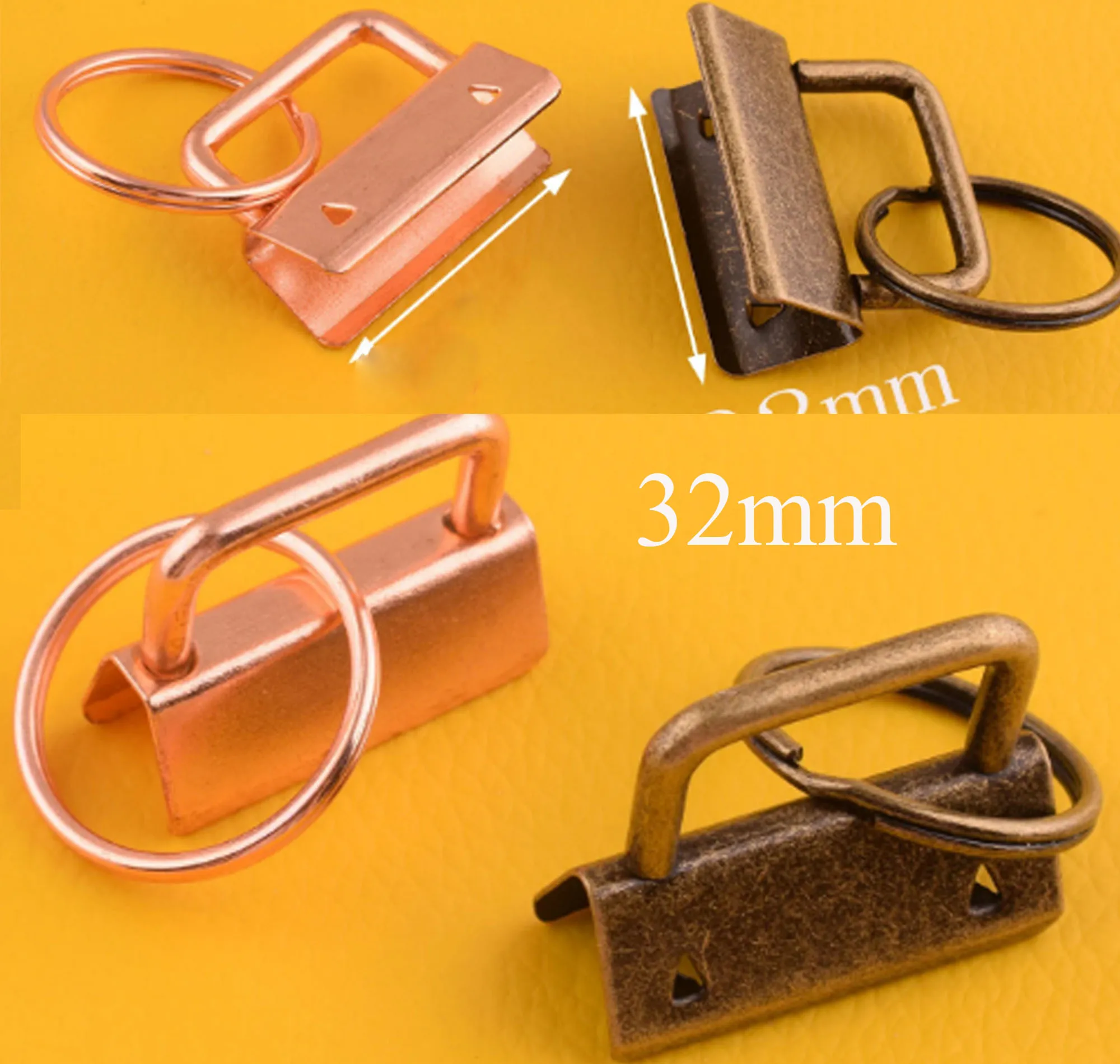 32mm Key Fob Hardware with key rings rose gold bronze for Lanyard Webbing Wristlet 10 sets | Дом и сад