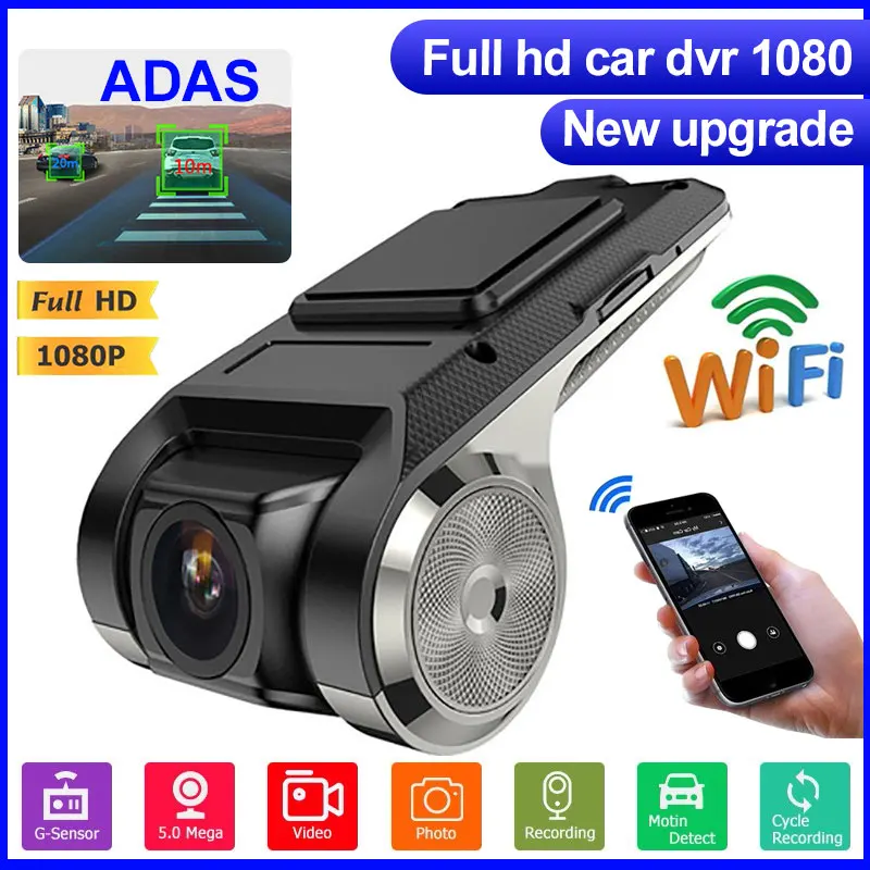 Full HD Dash Cam DVR Dash 1080P Camera Car DVR ADAS Dashcam WIFI & Android Car Recorder Dash Cam Night Version Auto Recorder