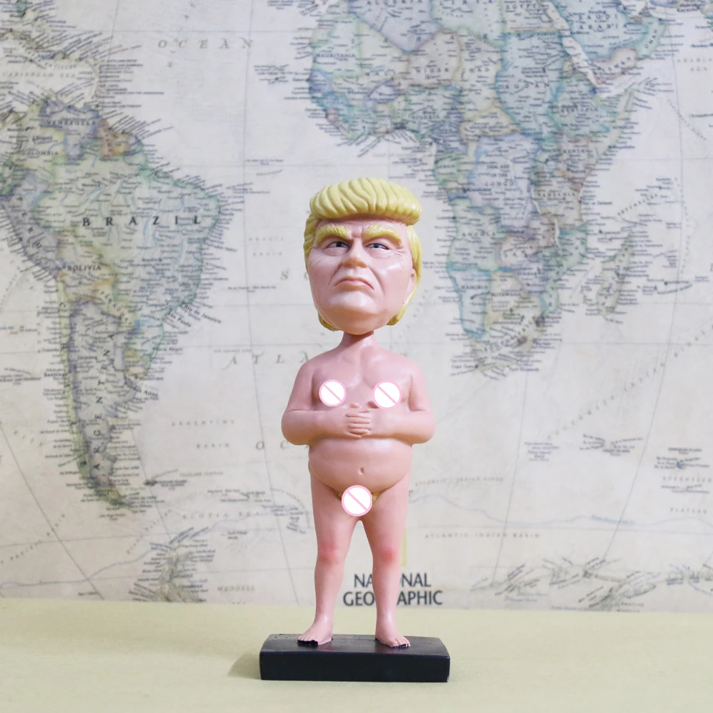 

Vogue знаменитых людей статуя EX бывший 45th Соединенные Штаты Америки Дональд Трамп Смешные Обнаженная фигурка модель качающейся головой стук ...