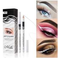12 pcsset white eyeliner soft long lasting eye pencils brightener waterproof cat wooden eyes liner lash glue pen easy makeup