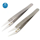 PHONEFIX, прецизионные непроводящие, антистатические Керамические наконечники, пинцеты, ручка из нержавеющей стали, термостойкие ручные инструменты