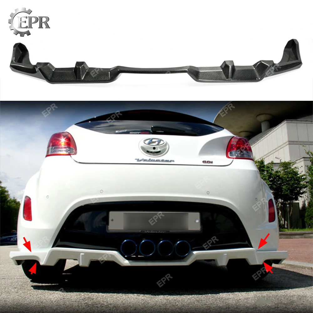 Карбоновый задний диффузор для Hyundai Veloster Non Turbo C заводской стиль комплекты