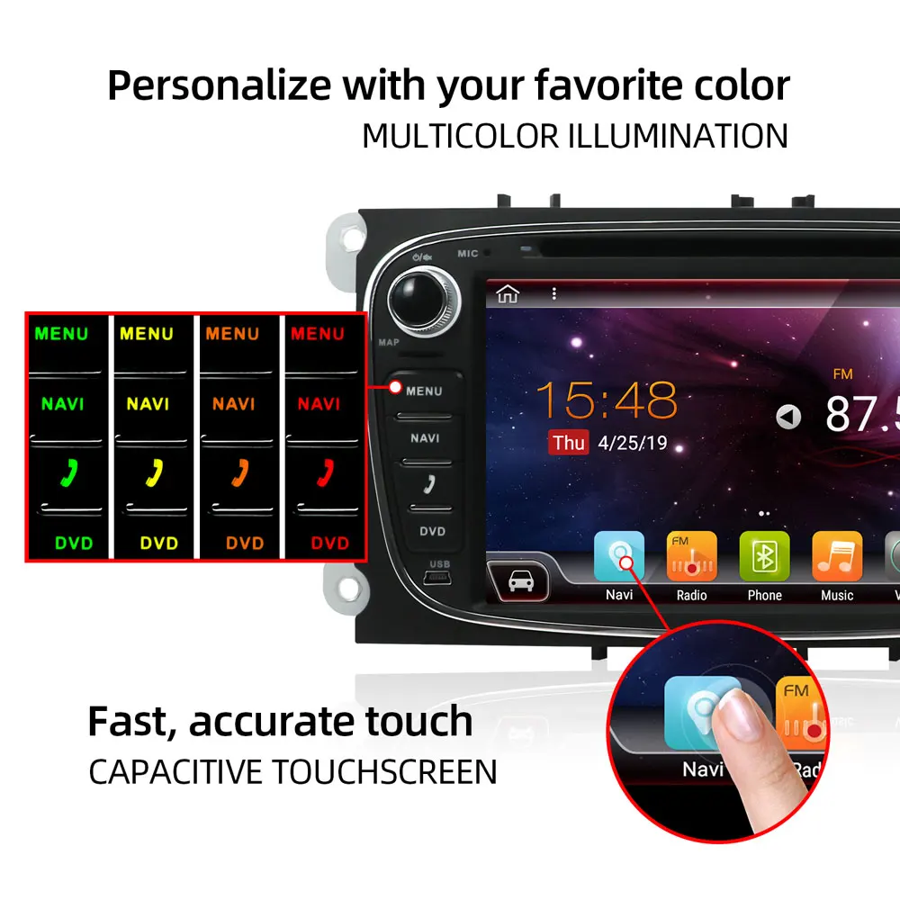 Bosion Car Multimedia player Android 10 GPS Autoradio 2 Din For FORD/Focus/Mondeo/S-MAX/C-MAX/Galaxy RAM 4GB 64GB Radio DVR | Автомобили и