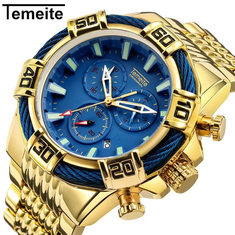 

Relogio Masculino Men's Watch Sport Chronograph Mens Watches Top Brand Luxury Full Steel Man Clock Waterproof Big Dial Watch Men