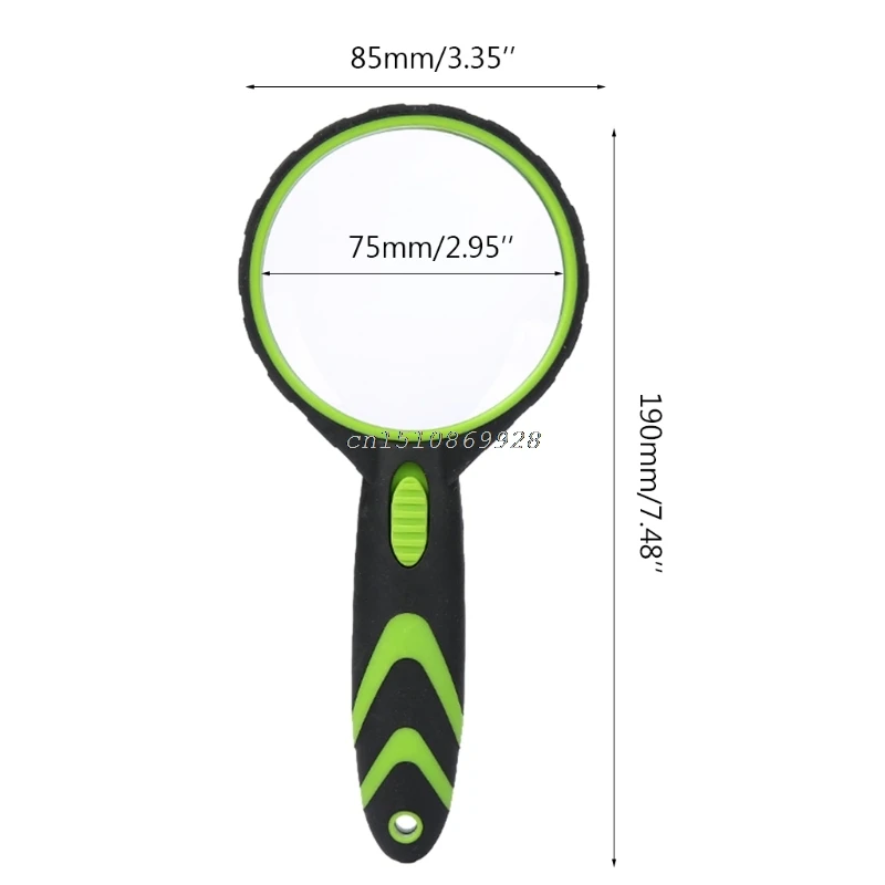 

Magnifying Glass 10X Handheld Reading Magnifier for Seniors Kids with LED Lights Rubber Handle Magnifying Lens
