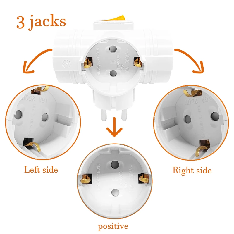 сетевой соединитель 4 8 мм стандарт ес адаптер питания розетка DIN вилка от 1 на 3