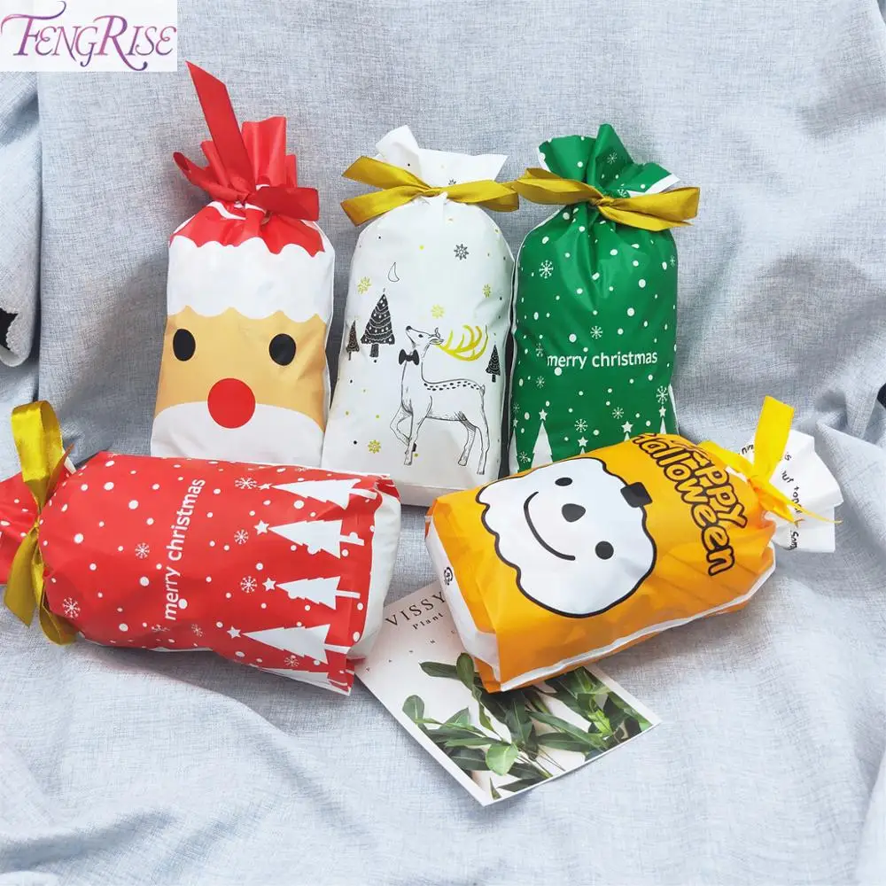 Рождественские подарочные пакеты Санта Клаус Рождественская елка упаковочные