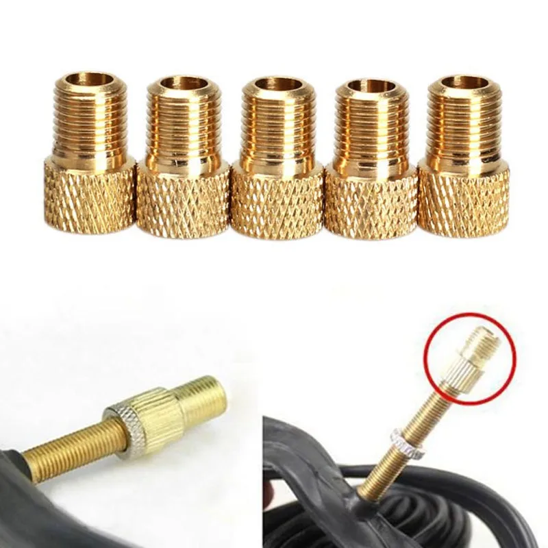 

5pcs Pump Bicycle Convert presta to schrader copper Air Bicycle Adaptor Tool Tube adapters gas nozzle wheels Bike Valve X8N4