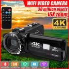 Wi-Fi 4K HD видеокамера, профессиональная видеокамера, сенсорный ЖК-экран, 30MP 16X цифровой зум, ночное видение с сумкой vlog