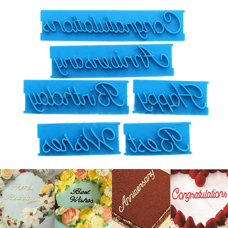 

Biscuit Pastry Mold Decor Cookies 6x Embosser Alphabet Letter Cake Fondant Stamp