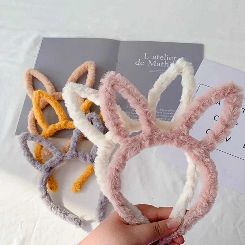 

Fashion Plush Cat Rabbit Ear Hairband Baby Girls Cute Headband Girl Hair Accessories Kroean Style Headwear Headband