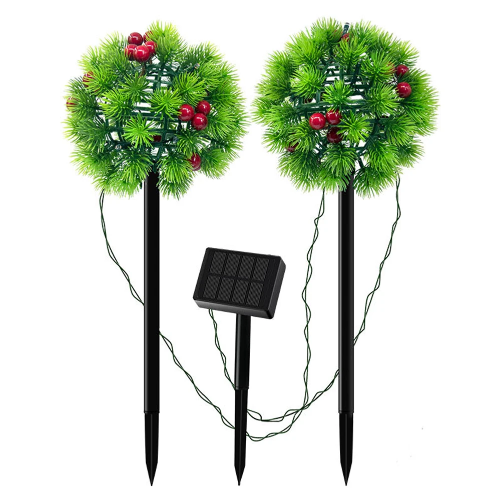 

Small Tube Lawn Path Light Energy Saving Solar LED Pine Needles Ball Lights Outdoor Lawn Stake Lamps Garden Decoratio