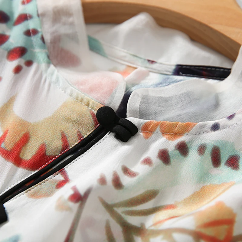 Платье SuyaDream женское шелковое до колен в китайском стиле | Женская одежда