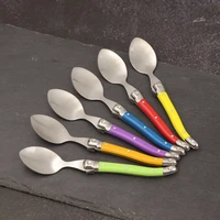 jaswehome 6pcs 15cm small stainless steel laguiole spoon set kitchen hot drinking flatware coffee spoon dessert tea spoons