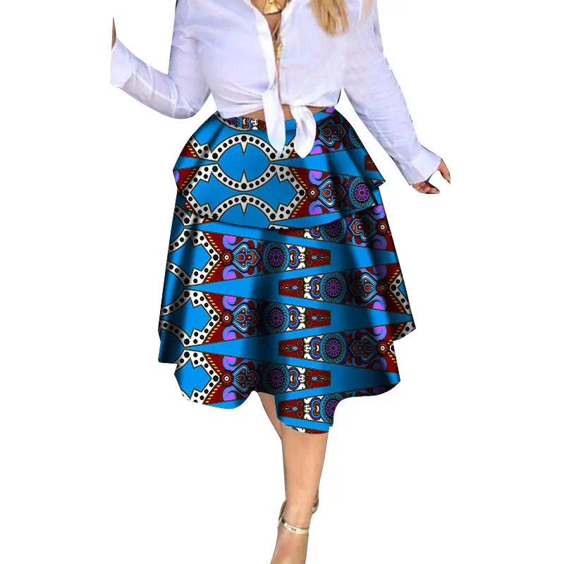 Плиссированная короткая юбка юбки с Африканским вощеным принтом для женщин