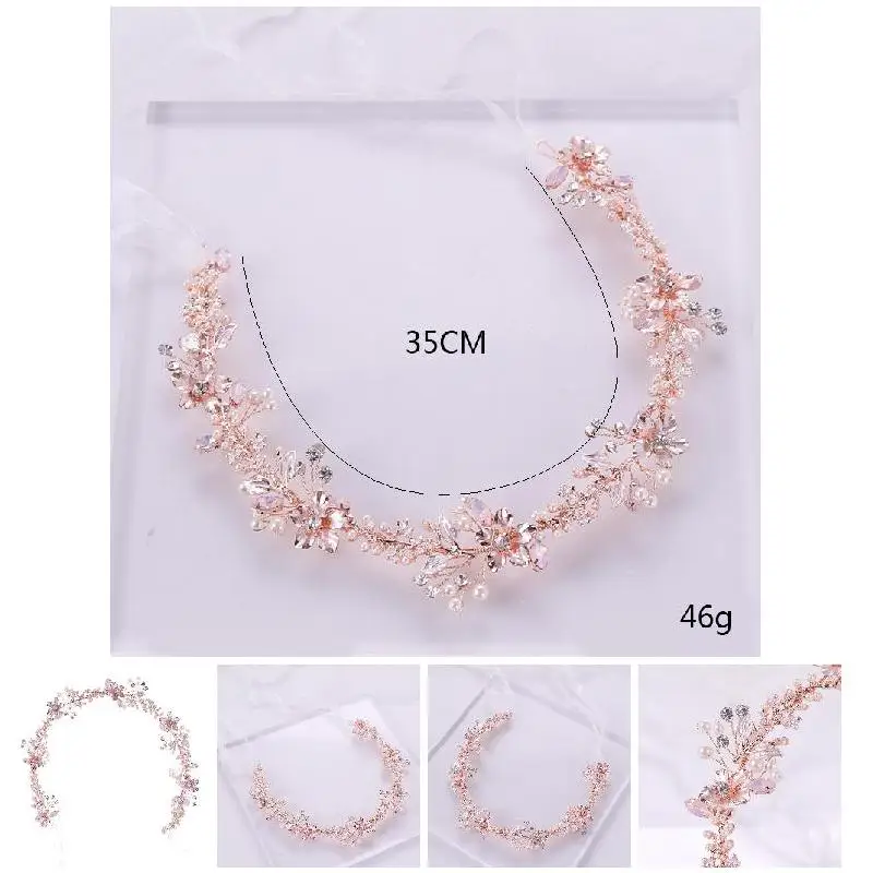 

Leaves Flower Pattern Hair Band Handmade Knitting Faux Pearl Headwear Bride Wedding Party Girls Accessories Gifts LL@17
