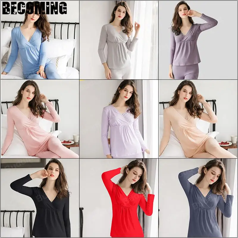 Ночная рубашка для беременных хлопковый Халат грудного вскармливания весенняя