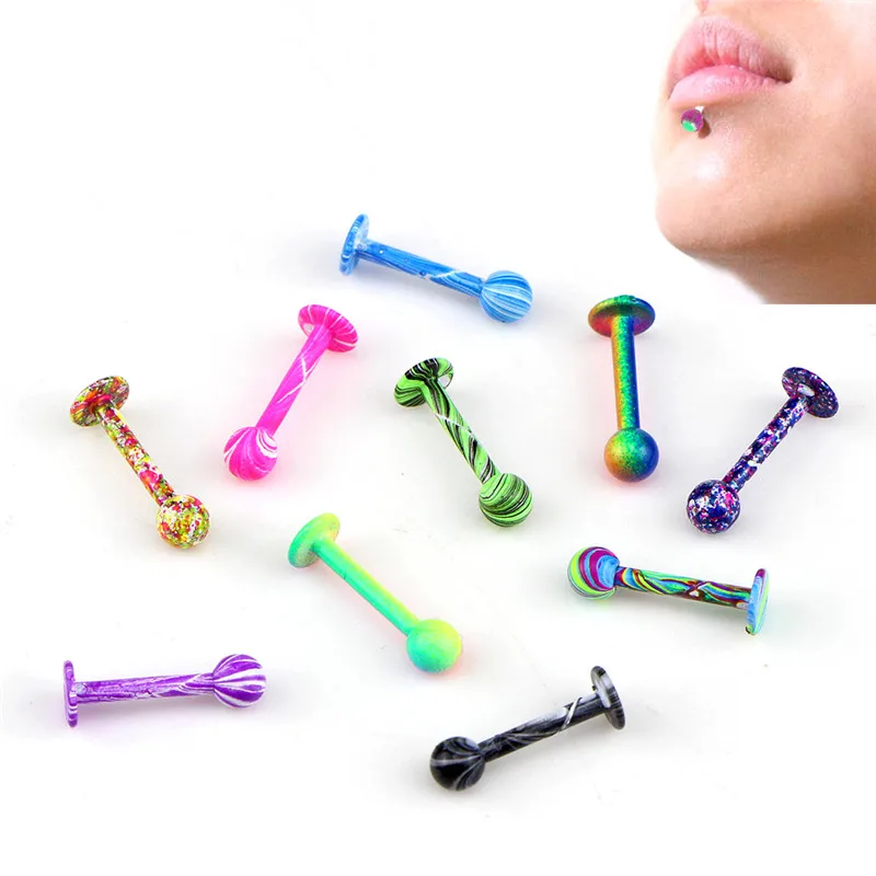 10 шт. модная поддельная перегородка титановое кольцо для носа/губ цветной зажим