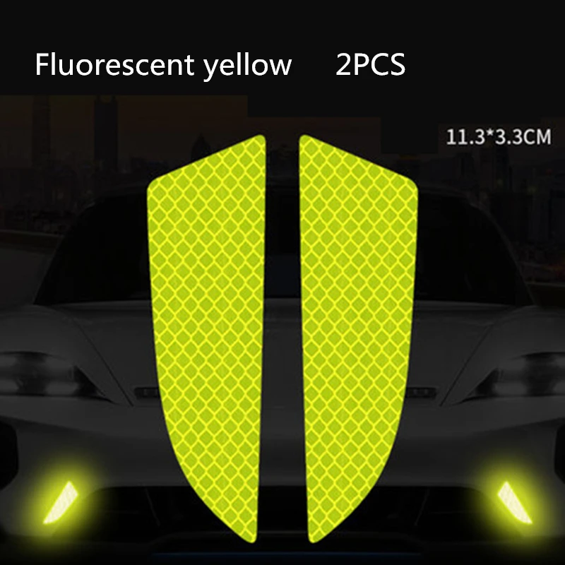 2Pcs Universal Car Reflective Stickers Trunk Safety Warning Decal Luminous Reflector Rear Bumper Sticker Auto Accessories | Автомобили и