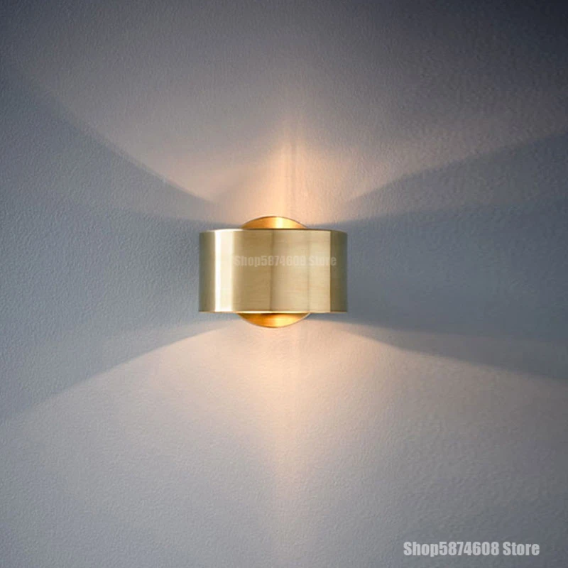 Настенный светильник с золотым кольцом винтажный зеркальный для спальни ванной