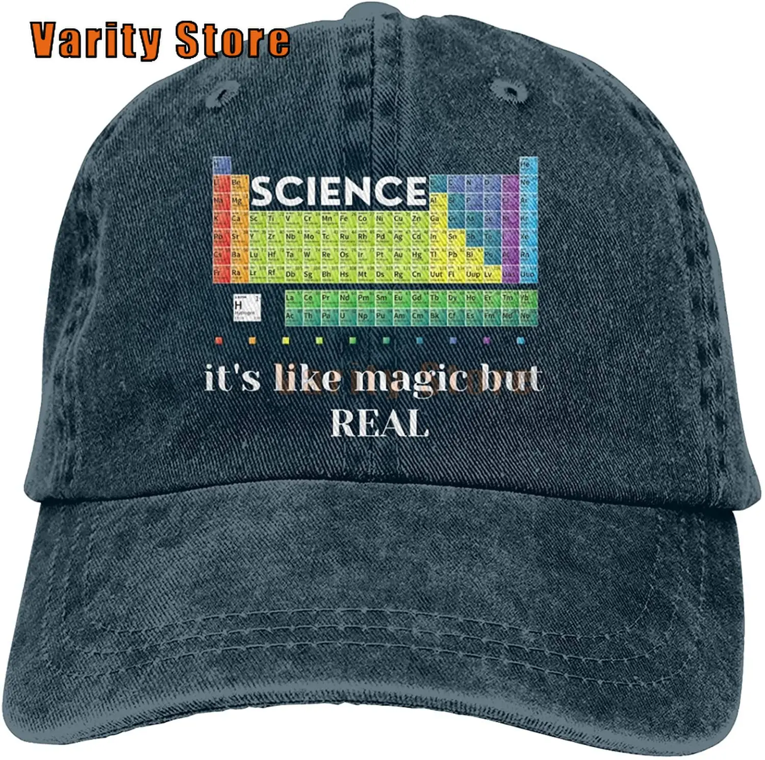 

Science Its Like Magic But Real Denim Cap,Vintage Washed Distressed Baseball Cap,Adjustable Dad Hat Trucker Cap