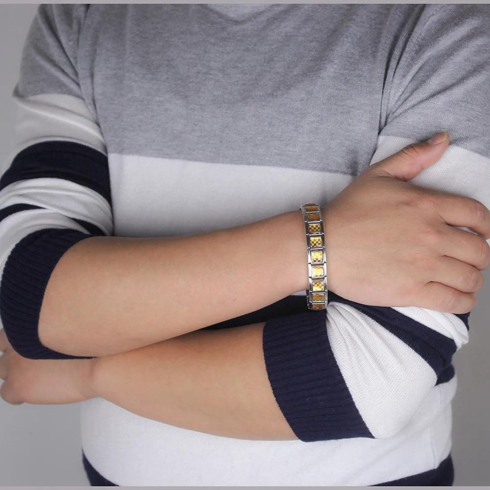 Мужской и женский браслет Hapiship ювелирное изделие из 20 германий золотистого