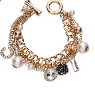 Модный кристалл браслеты и браслеты для женщин bijoux Кристалл № 5 Роскошный pulseiras feminina подарок ювелирные изделия - Окраска металла: C5L