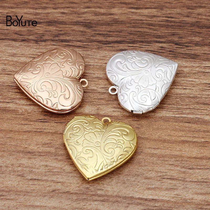 

BoYuTe (10 шт./лот) металлический медальон 29*6 мм Сердце плавающий медальон Кулон Diy ручной работы открытый фото медальон ювелирные изделия аксес...