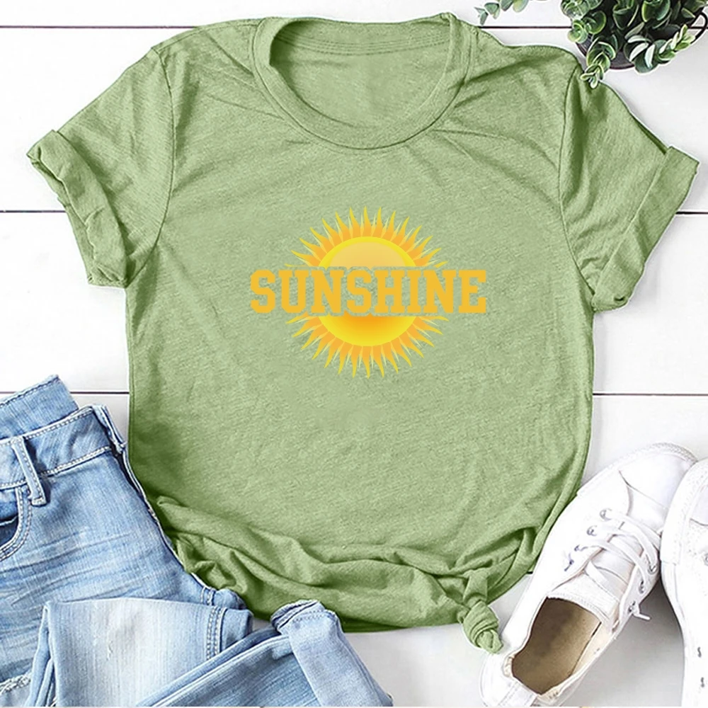 

SUNSHINE Printing T-shirts Women Clothing Summer Graphic T Shirts Women Aesthetics Woman Short Sleeve T-shirt Mujer Camisetas