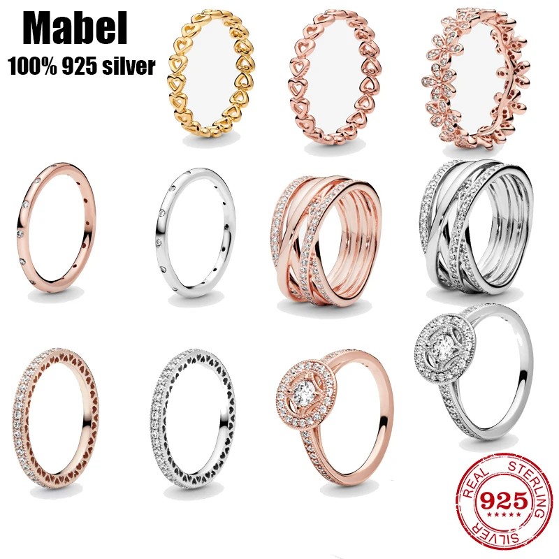 

Luxury Original Real 100% 925 Sterling Silver pan ring for Women Fashion temperament Authentic high quality couples Jewelry