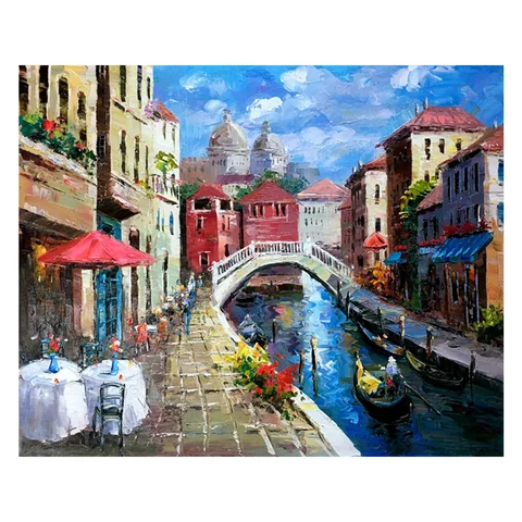 Красивый настенный постер Венеция пейзаж картина маслом на холсте итальянская живопись ручной работы искусство для домашнего декора подарок Прямая поставка