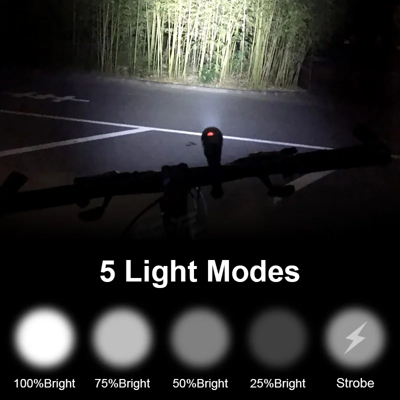 

Bike Front Flashlight Waterproof USB Rechargeable Light Lantern Bicycle Headlamp MTB Safety Night Riding Light