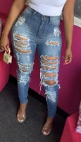 new arrival high waist ripped jeans for women fashion trendy stretch jeans casual denim pencil pants s 2xl drop shipping