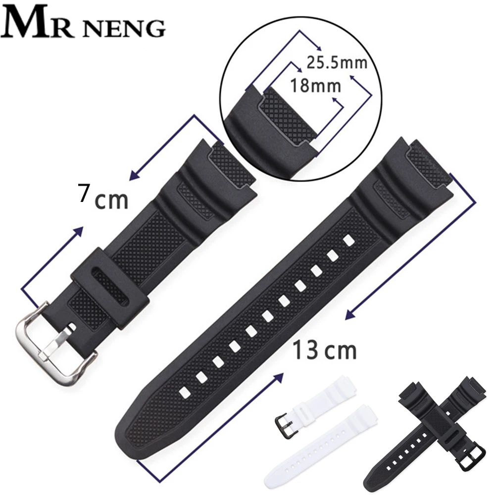 

New Silicone Strap for CASIO AE-1000w AQ-S810W SGW-400H / SGW-300H Rubber Watchband Pin Buckle Strap Watch Wrist Bracelet Black