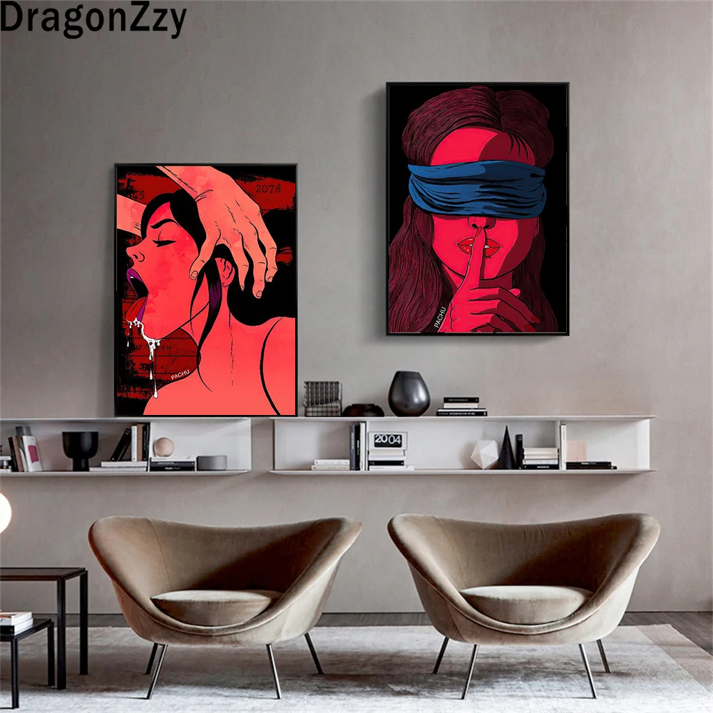 Сексуальная обнаженная женщина мужчины холст картина абстрактная любовь