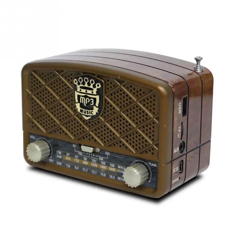 MIni Portable Retro Radio Handheld Receiver AM FM SW Support AUX USB TF MP3 Phone Music Player Rechargeable Bluetooth Speaker |
