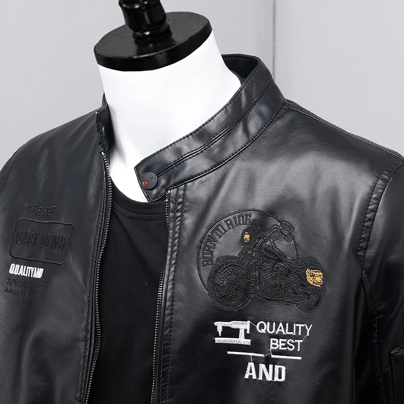 

Brand 2020 New Autumn Winter Men's Coat and Jacket Men's Fashion Leather Windbreaker Bomber Warm Motocycle Jackets For Men