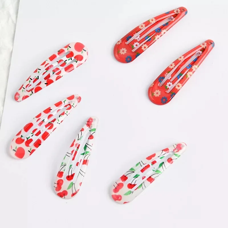 6 шт./лот детская заколка в Корейском стиле металлическая для волос с милым