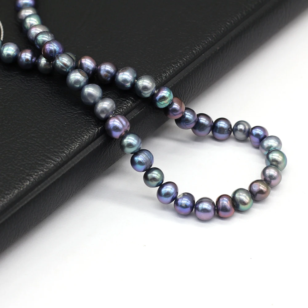 Бусины Из Натурального пресноводного жемчуга почти круглые 5-6 мм 36 см сделай сам