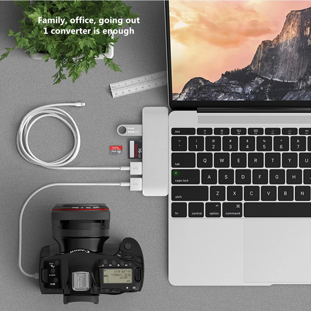 USB концентратор 6 в 1 Type C для MacBook Pro/Air быстрая зарядка 4K HDMI 3 0|USB-хабы| |