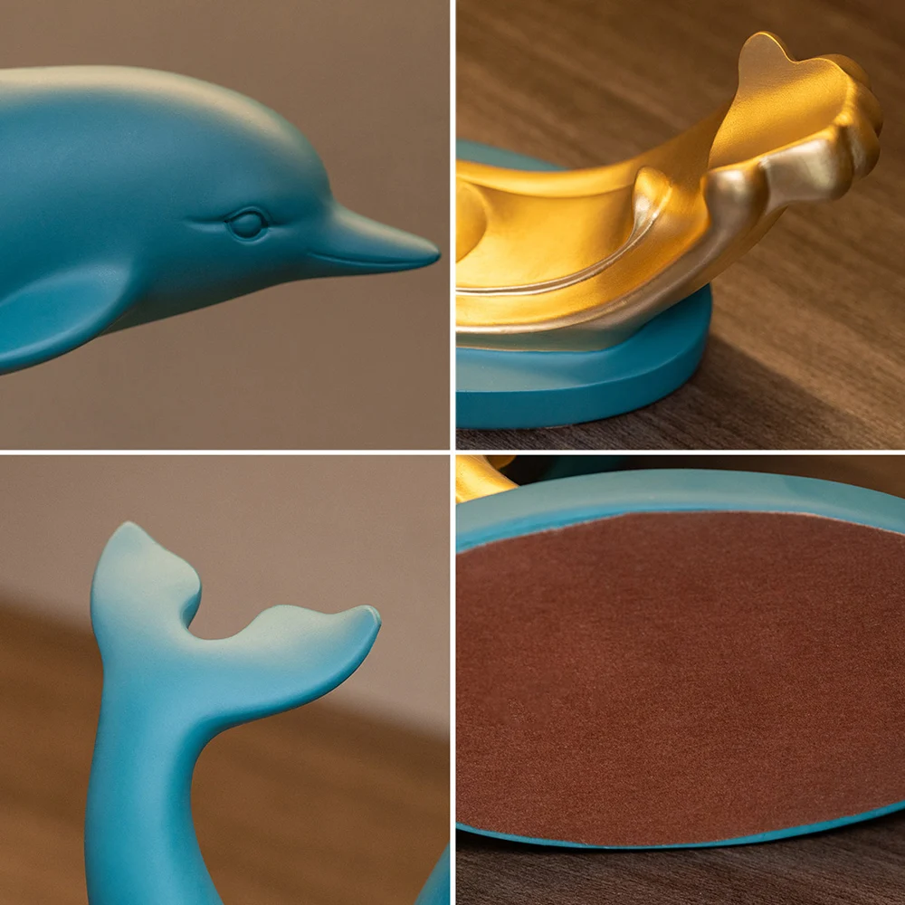 

Office Desk Accessories Wine Cabinet Decoration Gift Home Decor Accessories desk Modern Animal Sculpture Resin Dolphin Wine Rack