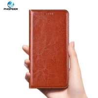 luxury genuine leather case for xiaomi redmi note 5 6 7 8 8t 9 9s pro max retro crazy horse flip cover